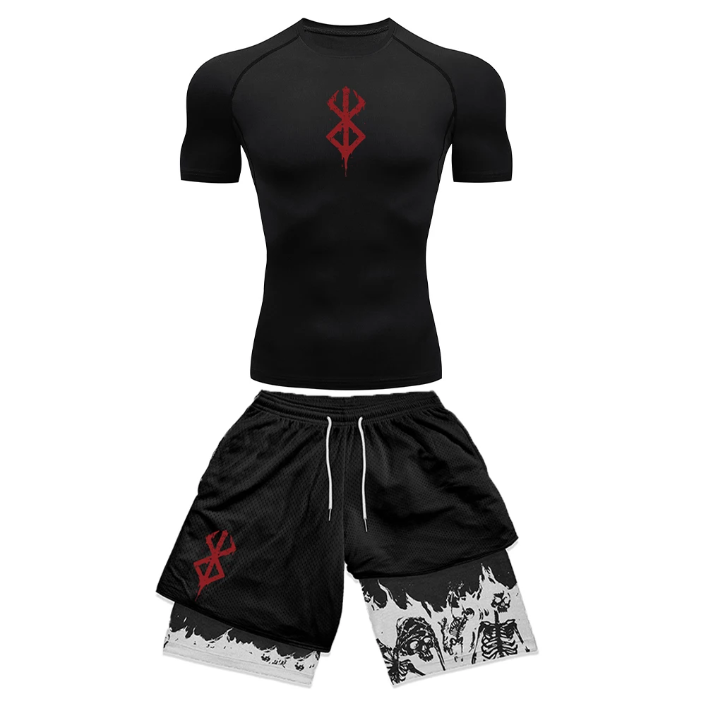 Compression Shorts Athletes - Ensemble de Compression pour hommes, imprimé